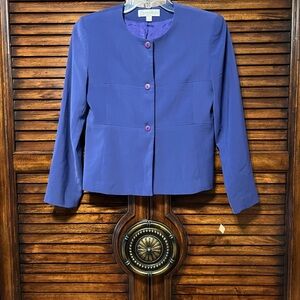 Ilyse Hart Ltd Purple Lined Blazer Jacket Size 6